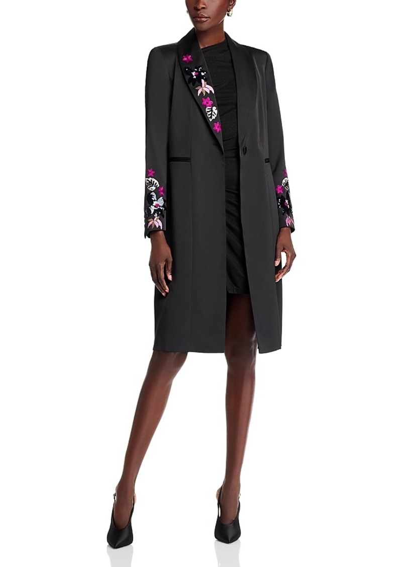 Elie Tahari The Bailey Embroidered Long Jacket