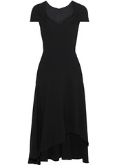 Elie Tahari Woman Phoenix Asymmetric Crepe Midi Dress Black