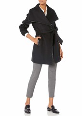 Elie Tahari Women's Natasha Wool Wrap Coat  L