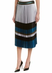 Elie Tahari Women's Striped Pleated Polyester TAMSEN Skirt  S
