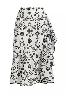 Elie Tahari Embroidered Midi-Skirt