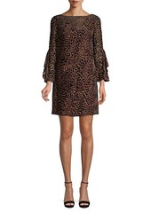 Elie Tahari Esmarella Leopard-Print Velvet Burnout Dress