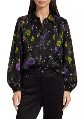 Elie Tahari Farrah Floral Silk-Blend Blouse