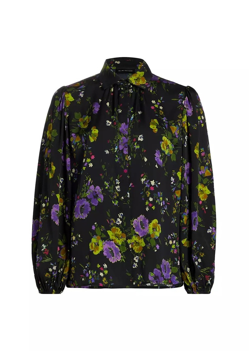 Elie Tahari Farrah Floral Silk-Blend Blouse