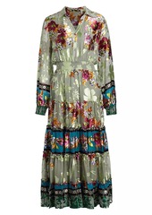 Elie Tahari Geneva Floral Tiered Shirtdress