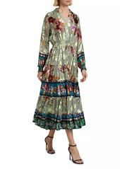 Elie Tahari Geneva Floral Tiered Shirtdress