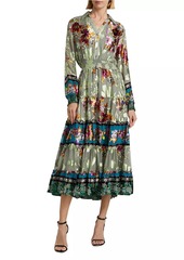 Elie Tahari Geneva Floral Tiered Shirtdress