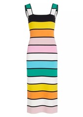 Elie Tahari Georgia Striped Knit Sweater Midi-Dress