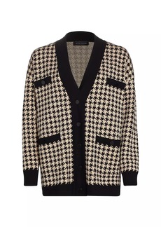 Elie Tahari Houndstooth Button-Front Cardigan