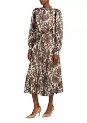 Elie Tahari Janice Paisley Fit & Flare Midi-Dress