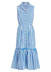 Elie Tahari Joelle Striped Sleeveless Midi-Dress