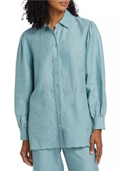 Elie Tahari Lesley Linen Eyelet Shirt