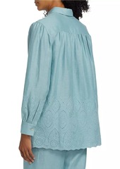 Elie Tahari Lesley Linen Eyelet Shirt