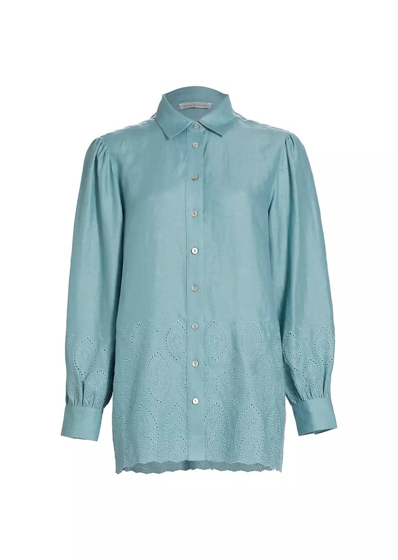 Elie Tahari Lesley Linen Eyelet Shirt