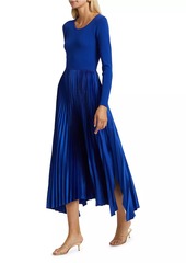 Elie Tahari Mave Mixed-Media Fit & Flare Sweaterdress