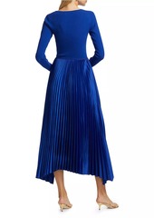 Elie Tahari Mave Mixed-Media Fit & Flare Sweaterdress