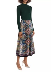 Elie Tahari Mave Mixed Media Maxi Dress