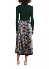 Elie Tahari Mave Mixed Media Maxi Dress