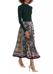 Elie Tahari Mave Mixed Media Maxi Dress