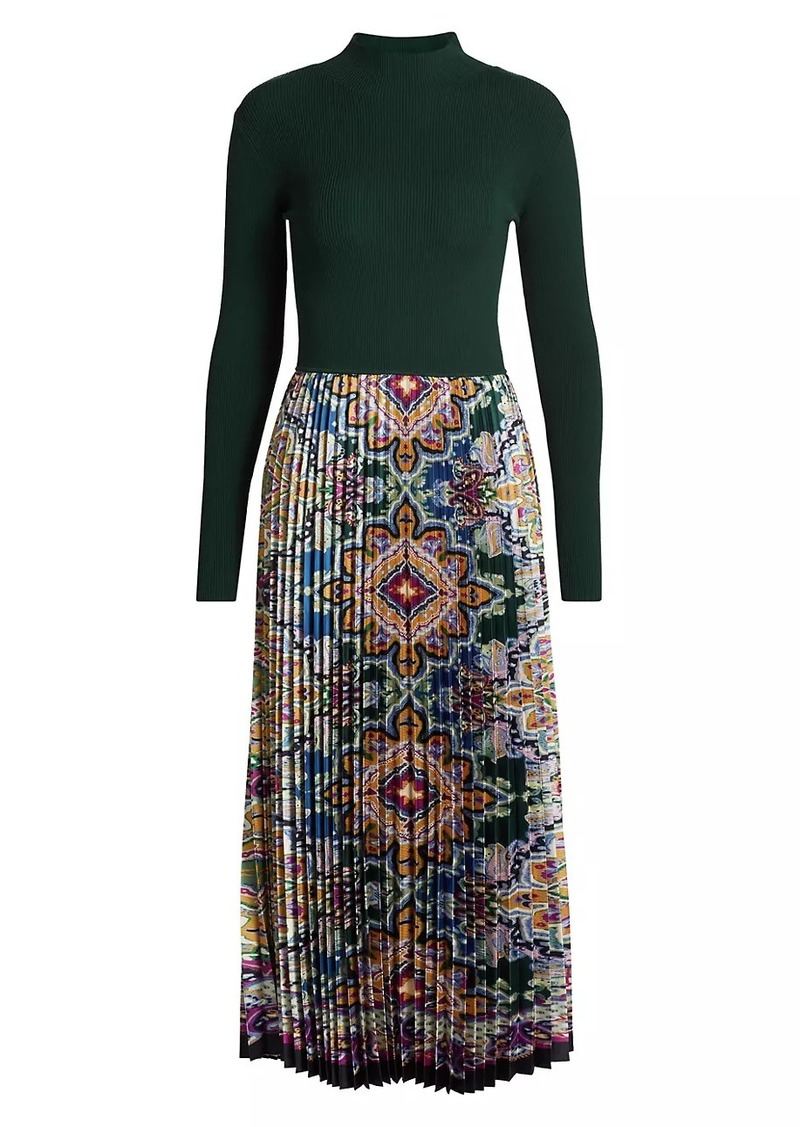 Elie Tahari Mave Mixed Media Maxi Dress