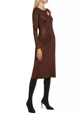 Elie Tahari Metallic Cut-Out Rib-Knit Sweater Dress