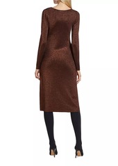 Elie Tahari Metallic Cut-Out Rib-Knit Sweater Dress