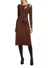 Elie Tahari Metallic Cut-Out Rib-Knit Sweater Dress