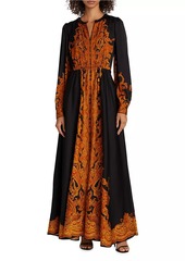 Elie Tahari Heritage Mirabel Silk Paisley Maxi Dress