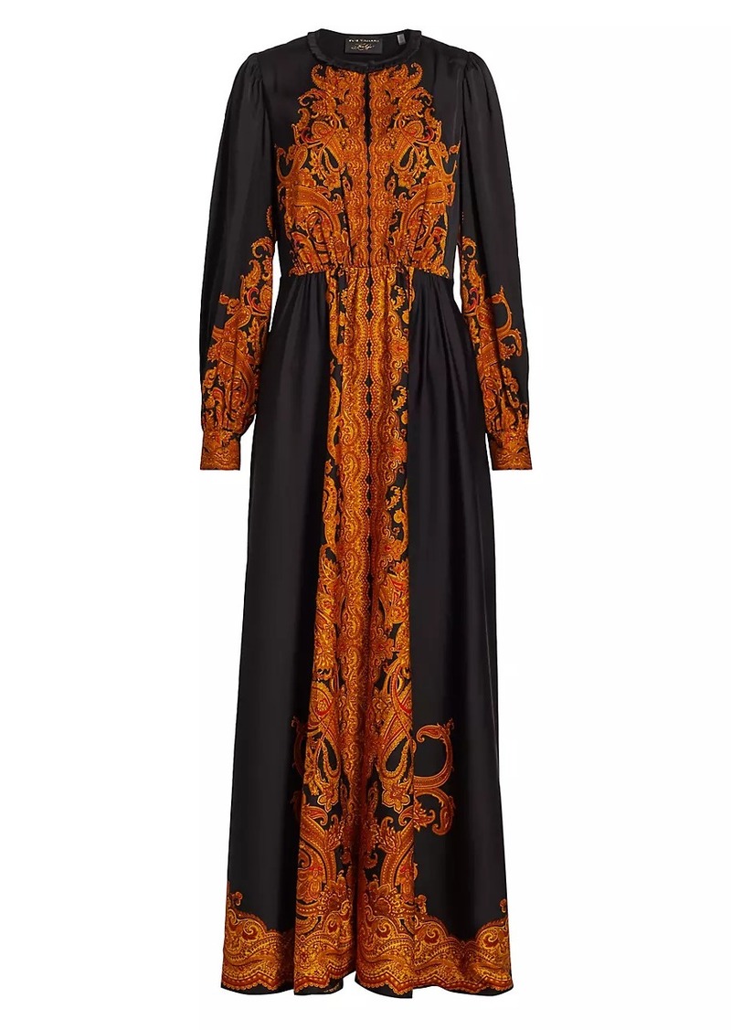 Elie Tahari Heritage Mirabel Silk Paisley Maxi Dress