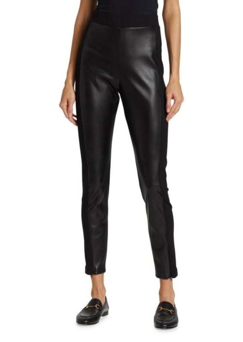 Elie Tahari Mixed Vegan Leather Pants