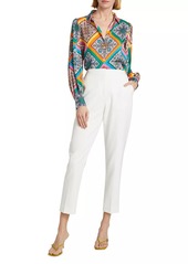 Elie Tahari Molly Mosaic Silk Blouse