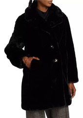 Elie Tahari Noir Faux Fur Coat