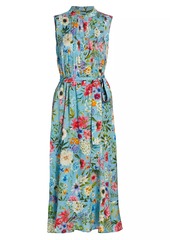 Elie Tahari Phoebe Wild Meadow Silk-Blend Midi-Dress