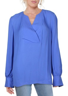 Elie Tahari Reva Womens Silk Sheer Dress Top
