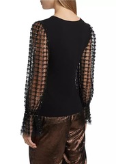 Elie Tahari Robinne Mixed Media Top