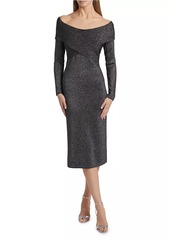 Elie Tahari Rowan Metallic Off-the-Shoulder Sweaterdress