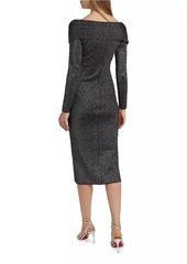 Elie Tahari Rowan Metallic Off-the-Shoulder Sweaterdress