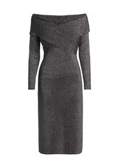 Elie Tahari Rowan Metallic Off-the-Shoulder Sweaterdress