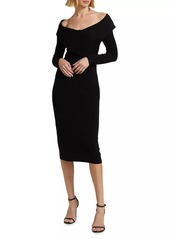 Elie Tahari Rowan Wool Off-The-Shoulder Sweaterdress