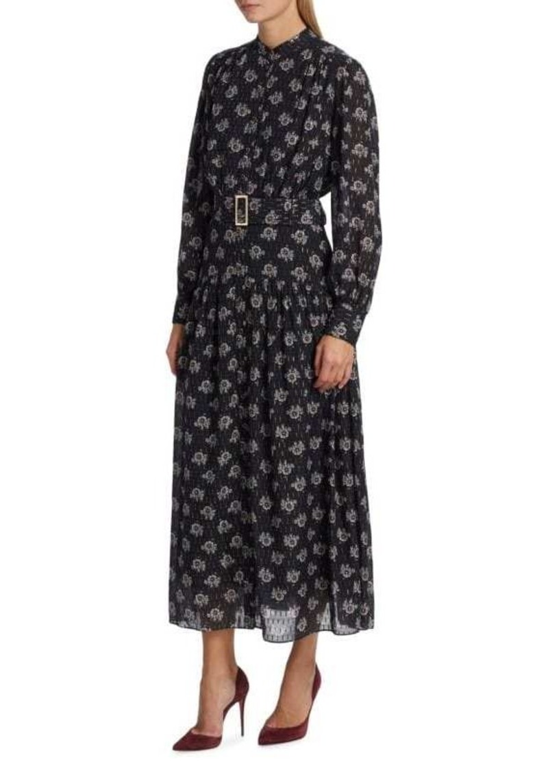 Elie Tahari Rue Belted Floral Maxi Shirtdress