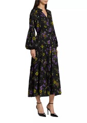 Elie Tahari Sienna Floral Tiered Maxi Peasant Dress