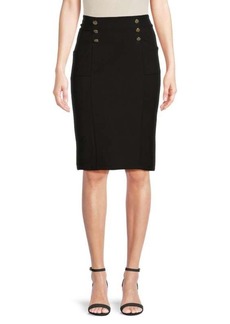 Elie Tahari Solid Pencil Knee Length Skirt