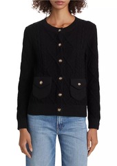 Elie Tahari The Amira Cable-Knit Cardigan