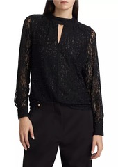 Elie Tahari The Andi Embellished Lace Cut-Out Blouse