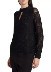 Elie Tahari The Andi Embellished Lace Cut-Out Blouse