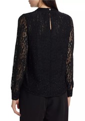 Elie Tahari The Andi Embellished Lace Cut-Out Blouse