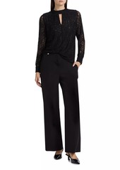 Elie Tahari The Andi Embellished Lace Cut-Out Blouse