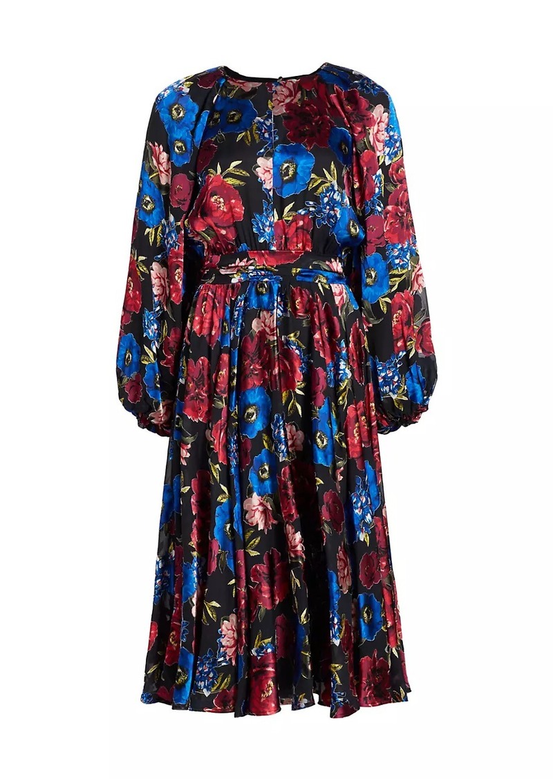 Elie Tahari The Audrey Floral Midi-Dress
