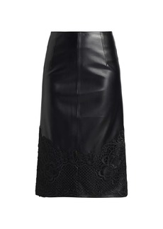 Elie Tahari The Camilla Vegan Leather Midi-Skirt