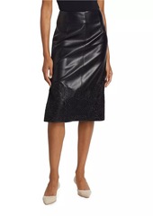 Elie Tahari The Camilla Vegan Leather Midi-Skirt